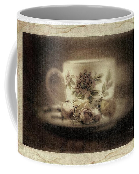 Tea Cup Coffee Mug featuring the photograph Tea And Roses by Rene Crystal