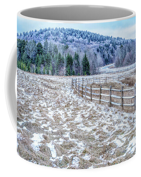 Winter Coffee Mug featuring the photograph Tea Creek Meadow with Snow by Thomas R Fletcher