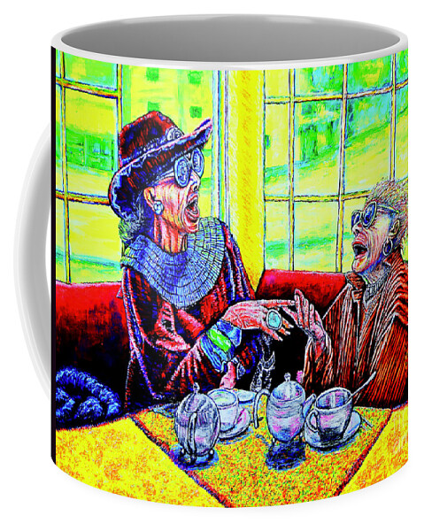 Old Coffee Mug featuring the painting Tea Party by Viktor Lazarev
