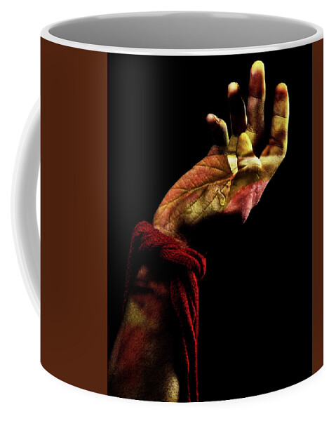 Hand Coffee Mug featuring the photograph Tears in hand by Al Fio Bonina