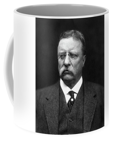 Theodore Roosevelt Coffee Mug featuring the photograph Teddy Roosevelt by War Is Hell Store
