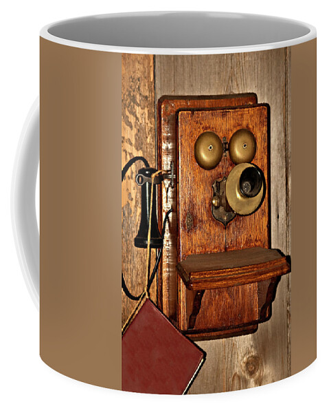 Phone Coffee Mug featuring the photograph Telephone Old Fashioned by Carolyn Marshall