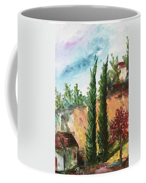 Temecula Coffee Mug featuring the painting Temecula Cyprus by Roxy Rich