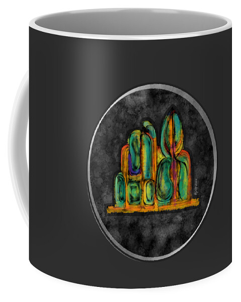 Green Coffee Mug featuring the digital art Temple of hope by Ljev Rjadcenko