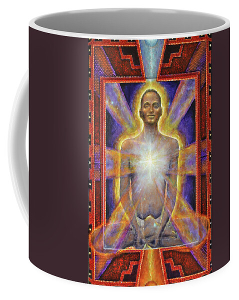 Spiritual Coffee Mug featuring the painting Temple of the Soul by Kevin Chasing Wolf Hutchins
