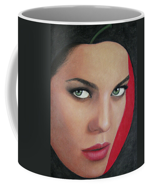 Woman Coffee Mug featuring the painting Temptation by Lynet McDonald