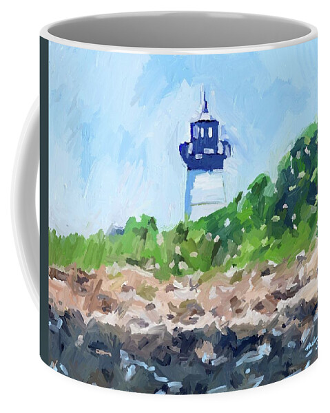 Melissa Abbott Coffee Mug featuring the painting Ten Pound Island Lighthouse by Melissa Abbott