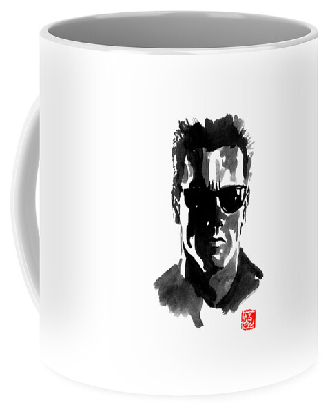 Terminator Coffee Mug featuring the painting Terminator by Pechane Sumie