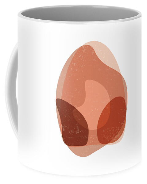 Terracotta Coffee Mug featuring the mixed media Terracotta Abstract 15 - Modern, Contemporary Art - Abstract Organic Shapes - Brown, Burnt Orange by Studio Grafiikka