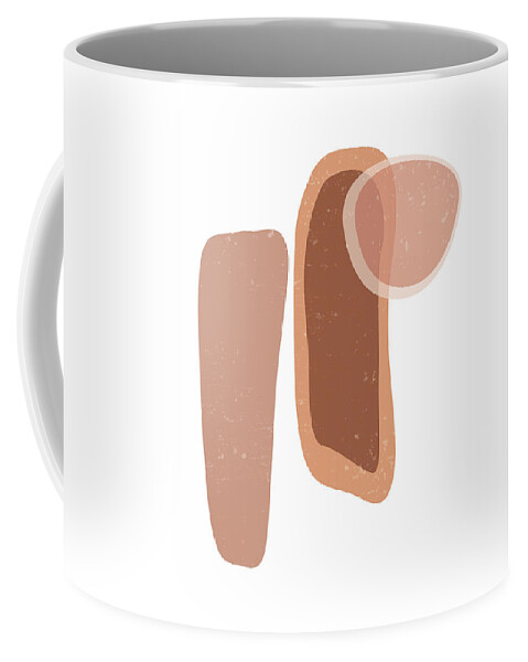 Terracotta Coffee Mug featuring the mixed media Terracotta Abstract 53 - Modern, Contemporary Art - Abstract Organic Shapes - Minimal - Brown by Studio Grafiikka
