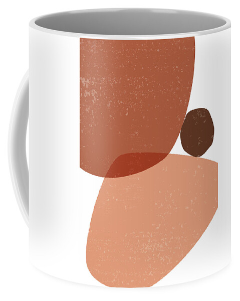 Terracotta Coffee Mug featuring the mixed media Terracotta Abstract 72 - Modern, Contemporary Art - Abstract Organic Shapes - Minimal - Brown by Studio Grafiikka