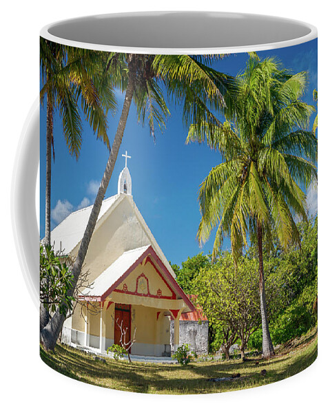 Fakarava Coffee Mug featuring the photograph Tetamanu church in Fakarava - French Polynesia by Olivier Parent