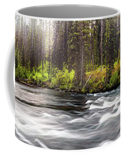 Nature Coffee Mug featuring the photograph Teton River Wide Panoramic by Leland D Howard