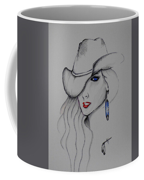 Texas Girl Coffee Mug featuring the painting Texas Girl by Kem Himelright