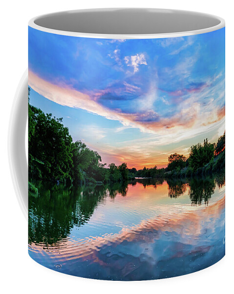 Texas Coffee Mug featuring the photograph Texas River Images - Texas Hill Country Sunset 2 by Bee Creek Photography - Tod and Cynthia