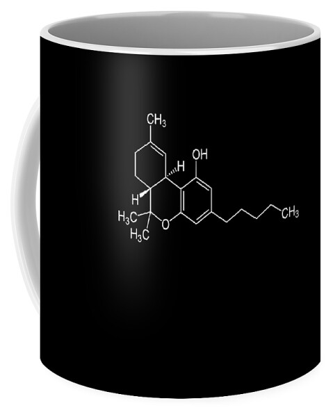 Funny Coffee Mug featuring the digital art THC Molecule Cannabis Weed by Flippin Sweet Gear