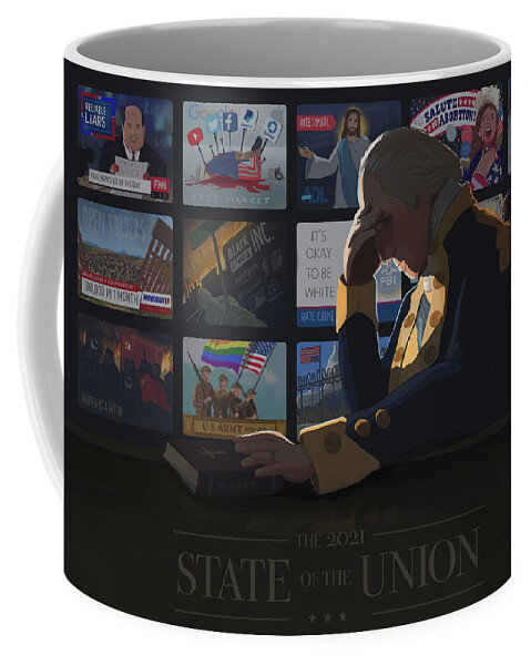 Sotu Coffee Mug featuring the digital art The 2021 State of the Union by Emerson Design