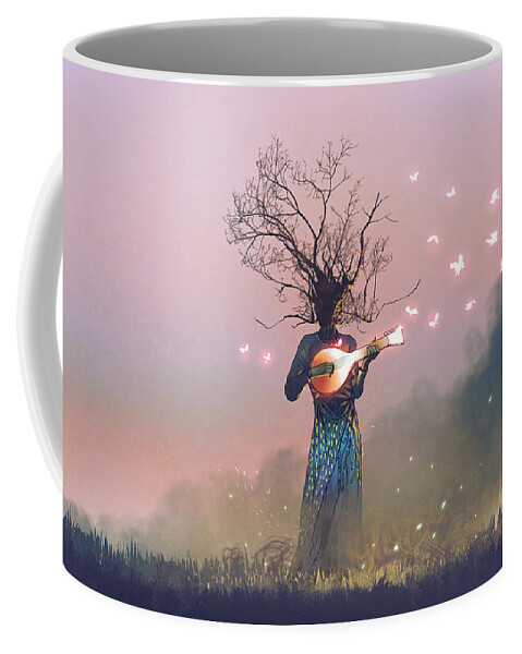 Illustration Coffee Mug featuring the painting The Aesthetics of Nature by Tithi Luadthong