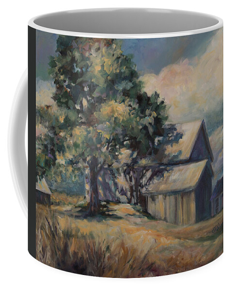 Barn Coffee Mug featuring the painting The Barn at the Corner by Carol Klingel