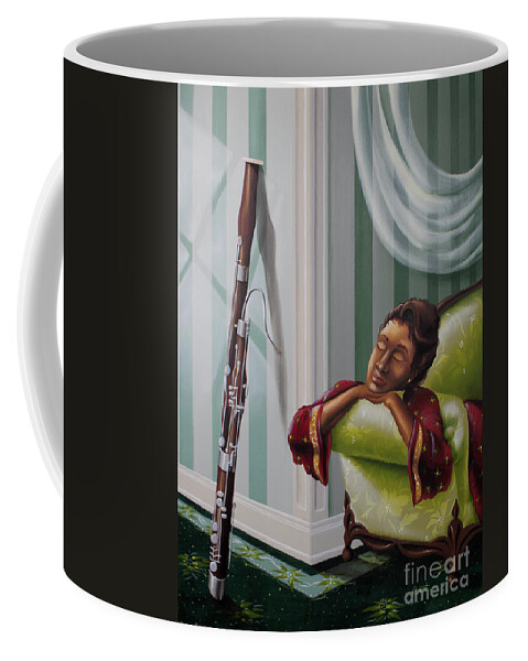 Portraits In Sound Coffee Mug featuring the painting The Bassoonist by Clement Bryant
