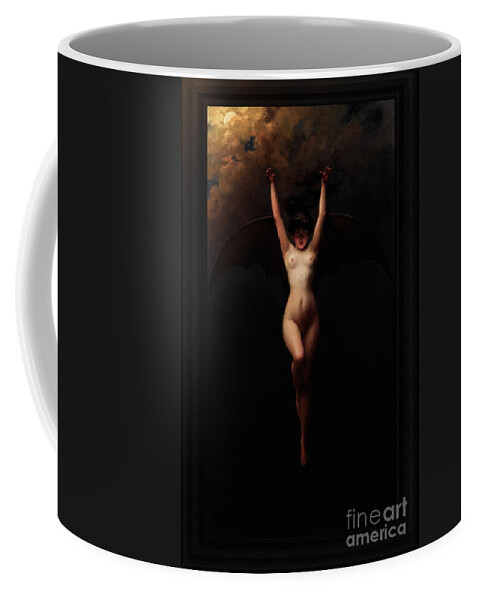 La Femme Chauve-souris Coffee Mug featuring the painting The Bat Woman by Albert Joseph Penot Old Masters Classical Art Reproduction by Rolando Burbon