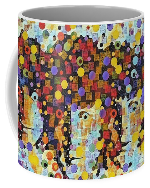 Abstract Beatles Music Concert Rock And Roll Celebrity Star Bag Cushion Towel Mask Coffee Mug featuring the painting The Beatles Abstract 1 by Bradley Boug