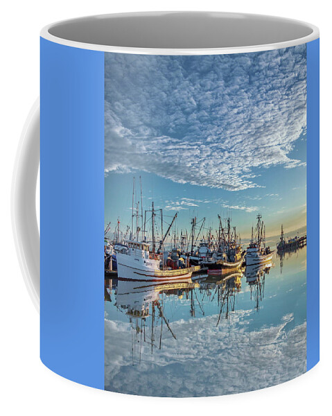 Alex Lyubar Coffee Mug featuring the pyrography The Beautiful Reflection at Sunset by Alex Lyubar