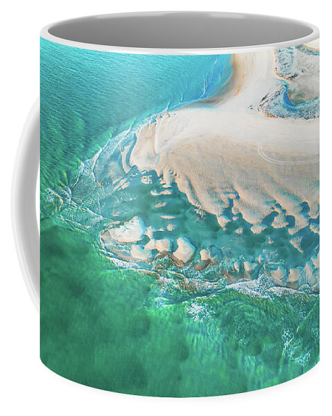 Water Coffee Mug featuring the photograph The bend at the end by Sand Catcher