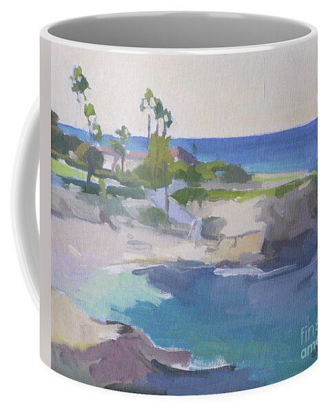 Beach Coffee Mug featuring the painting The Big Blue, La Jolla Cove, San Diego by Paul Strahm