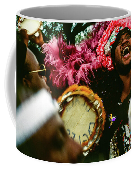 Mardi Gras Coffee Mug featuring the photograph The Big Chief - Mardi Gras Black Indian Parade, New Orleans by Earth And Spirit