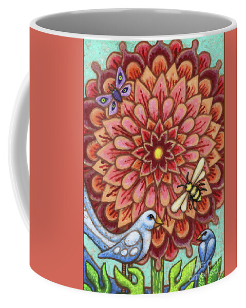 Bird Coffee Mug featuring the painting The Birds And The Bee by Amy E Fraser