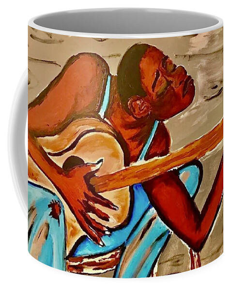  Coffee Mug featuring the painting The Blues by Angie ONeal
