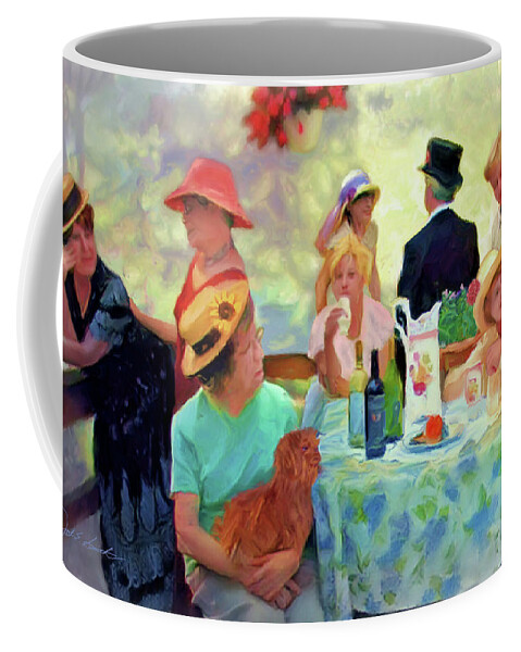 Luncheon Of The Boating Party Coffee Mug featuring the painting The Boating Party Reimagined by Joel Smith