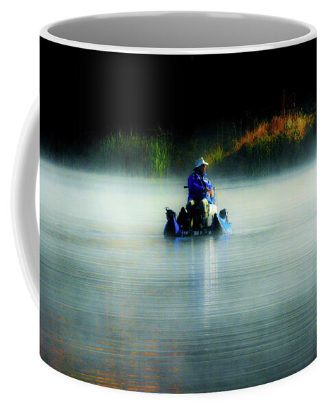 Fog Coffee Mug featuring the photograph The Boatman by Addison Likins