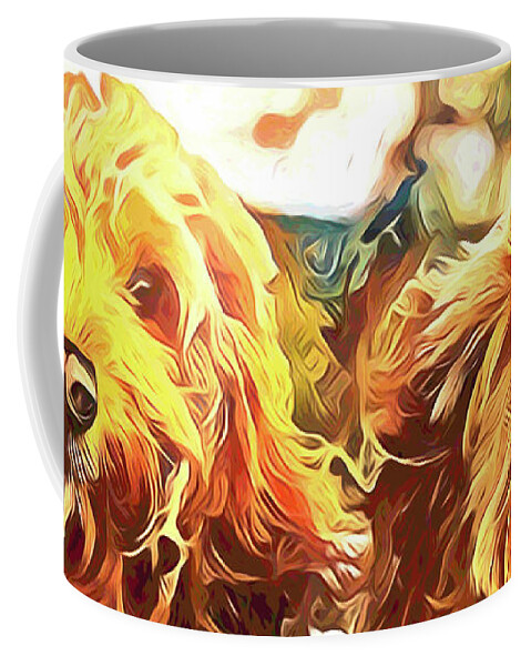 Goldendoodles Coffee Mug featuring the photograph The Brothers Goldendoodle by Xine Segalas