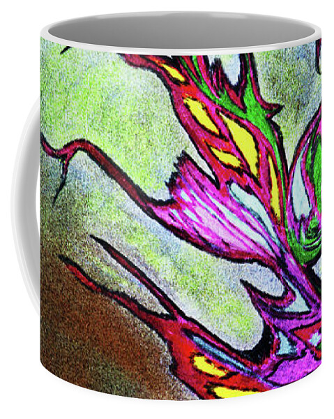 Tree Coffee Mug featuring the mixed media The Burning Tree by Melinda Firestone-White