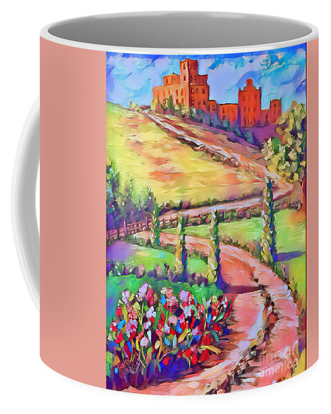 Ansouis Coffee Mug featuring the painting The Castle by Patsy Walton