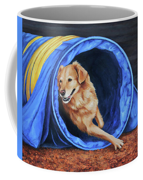 Dog Coffee Mug featuring the painting The Champion by Lucy West
