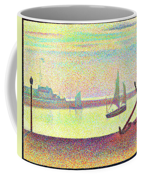 Georges Seurat Coffee Mug featuring the painting The Channel at Gravelines, Evening - Digital Remastered Edition by Georges Seurat