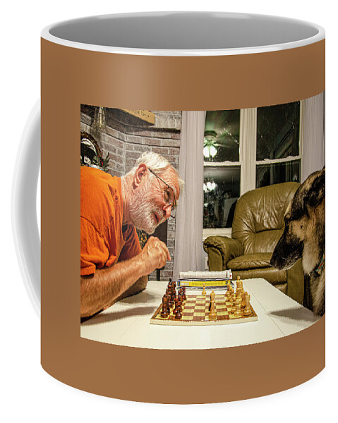 Chess Coffee Mug featuring the photograph The Chess Match by Jim Cook