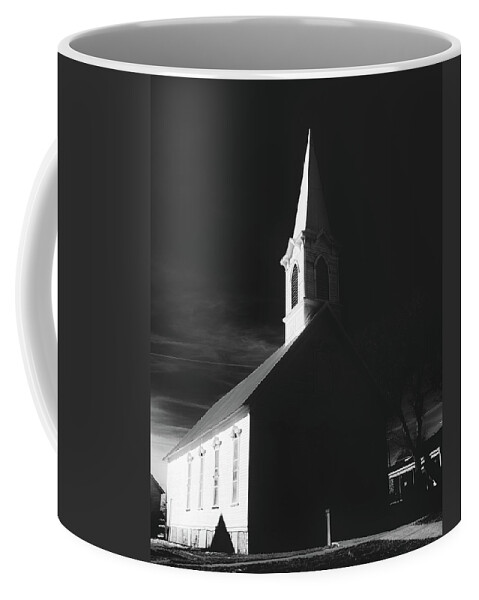 Black And White Coffee Mug featuring the photograph The Church by Jason Roberts