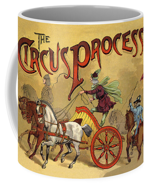 Circus Coffee Mug featuring the digital art The Circus Procession - Three Horse Chariot by Long Shot