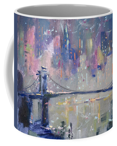Ny City Coffee Mug featuring the painting The City That Never Sleeps 2 by Ylli Haruni