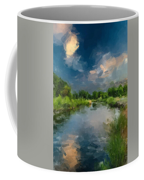 Landscape Coffee Mug featuring the painting The Clearing Sky by Gary Arnold