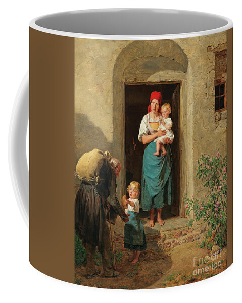 Ferdinand Georg Waldmülle Coffee Mug featuring the photograph The Compassionate Child by Ferdinand Georg Waldmuller by Carlos Diaz