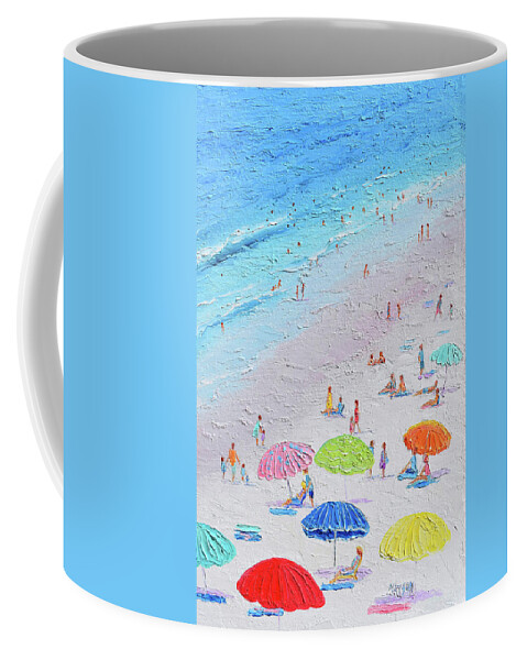 Beach Coffee Mug featuring the painting The Cool Ocean Breeze - beach impression by Jan Matson