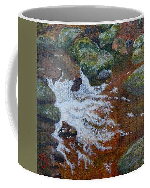 Mountain Stream Coffee Mug featuring the painting The Cool Pool by Mike Kling