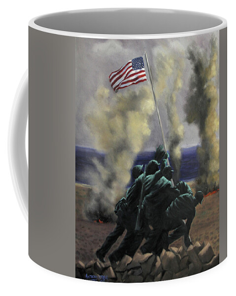 War Coffee Mug featuring the painting The Cost Of Freedom by Anthony Falbo