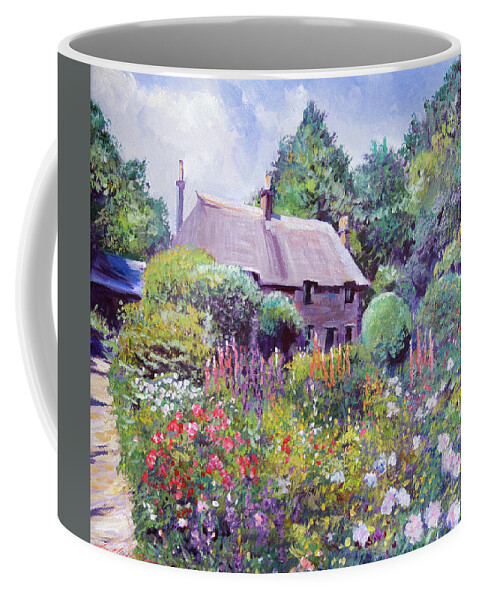 Landscape Coffee Mug featuring the painting The Cotswold Cottage Garden by David Lloyd Glover