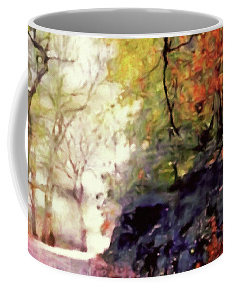 Country Road In Fall Coffee Mug featuring the digital art The Country Road by Susan Maxwell Schmidt